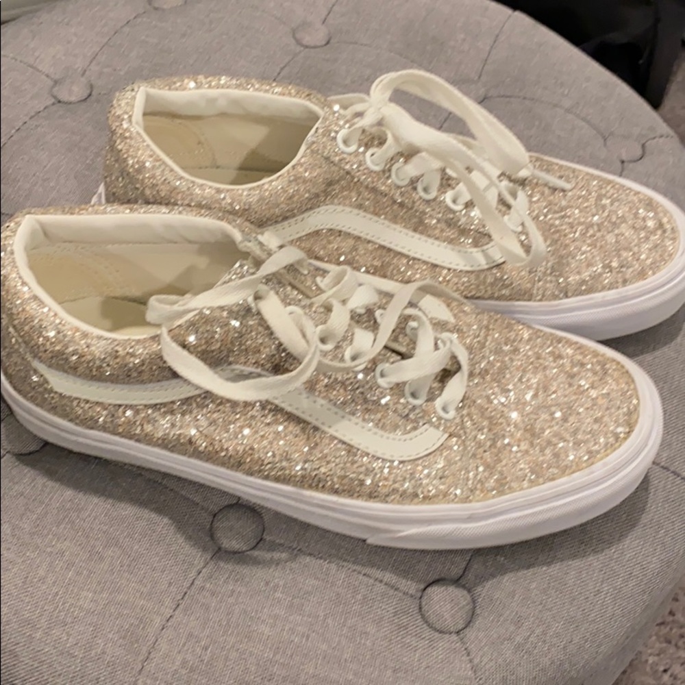 Gold glitter vans size 8.5